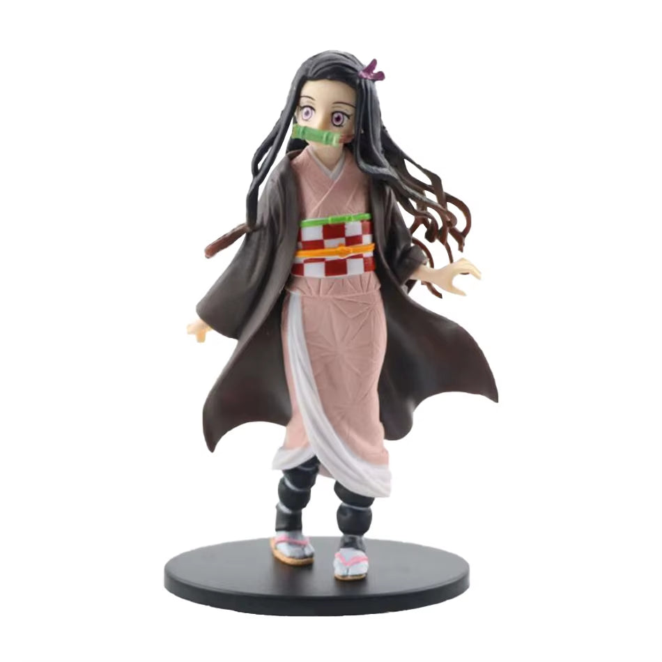 Anime Figure Kamado Tanjirou Nezuko Demon Slayer Figure Action Figures PVC Model Toys Zenitsu Figurine Inosuke Kimetsu No Yaiba